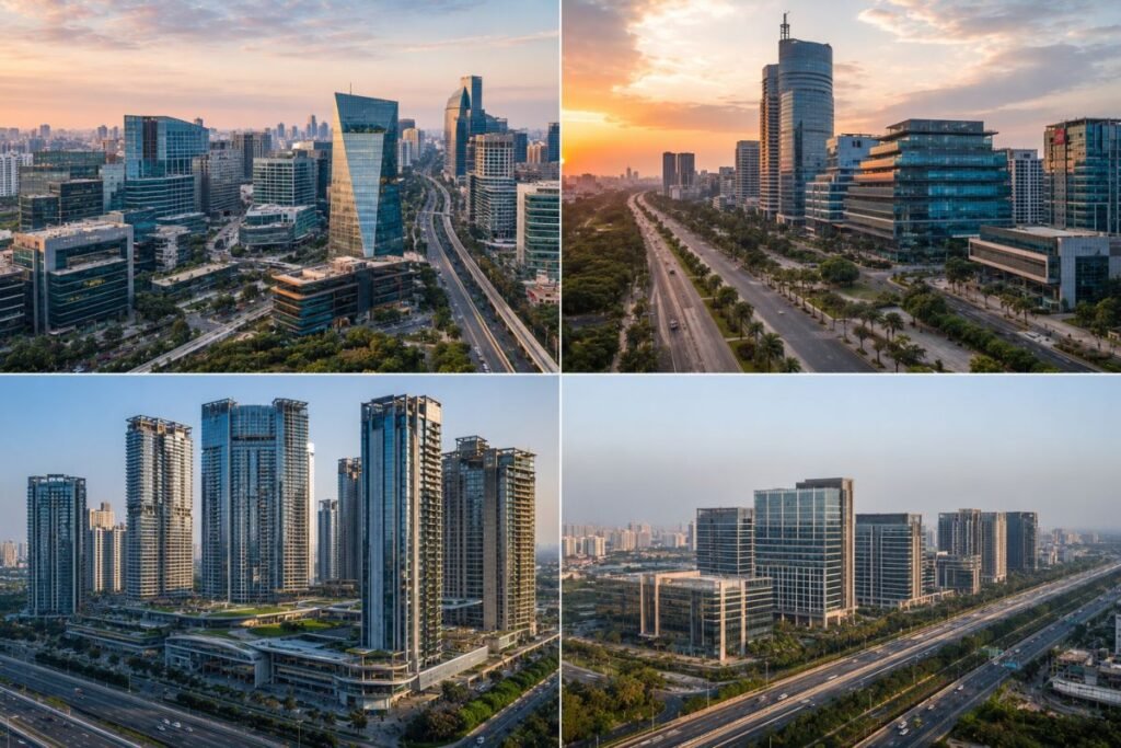 Commercial investment hotspots across Gurugram including Cyber City, Golf Course Road and Dwarka Expressway