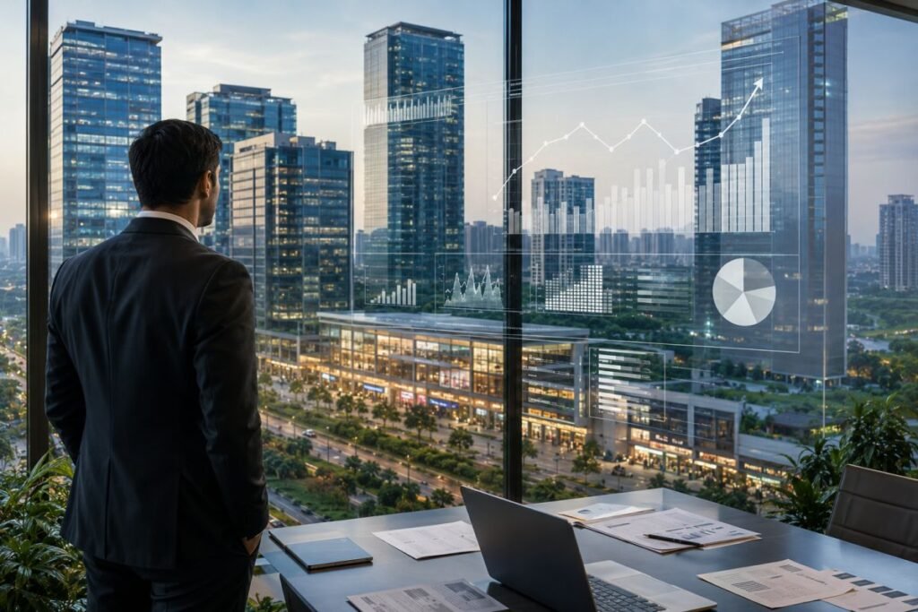Commercial real estate investment analysis in Gurugram with office and retail properties