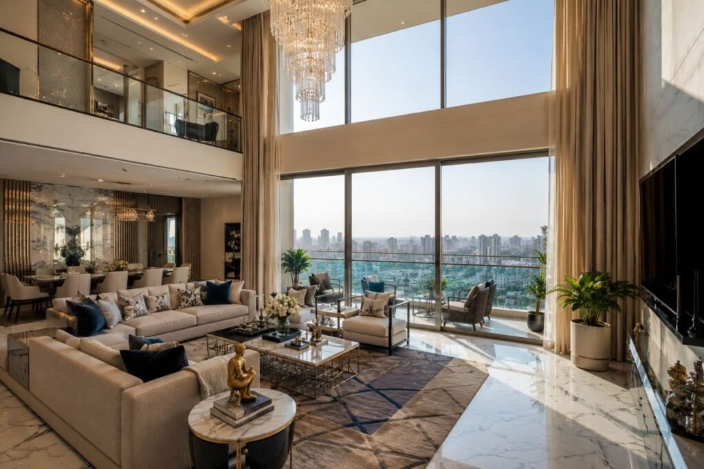 Elan The Emperor luxury apartment interior with spacious living room