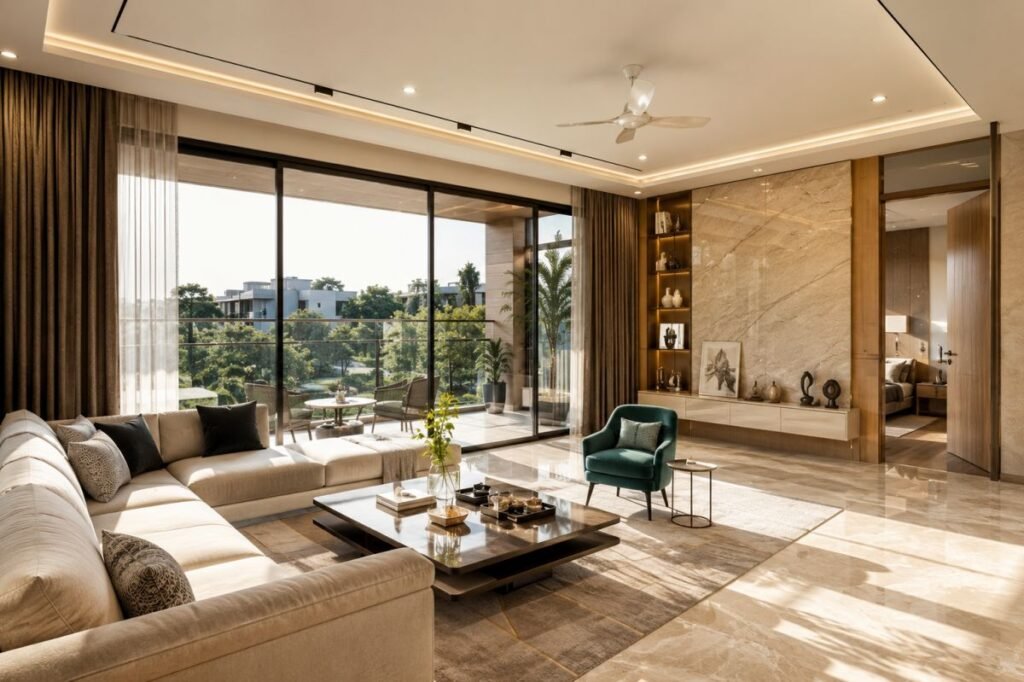 Premium 3 BHK independent floor interior at Emaar Serenity Hills