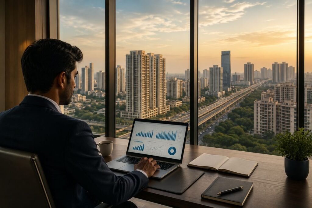 Investor analysing Gurugrma real estate rental yield trends