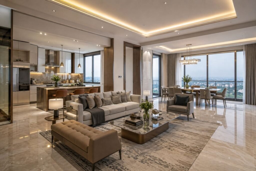 Modern 3 and 4 BHK apartment layout at Indiabulls Heights