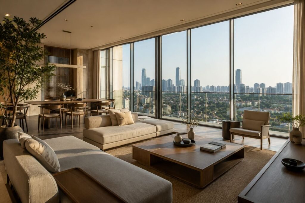 Luxury apartment interiors at Krisumi Waterside Residences