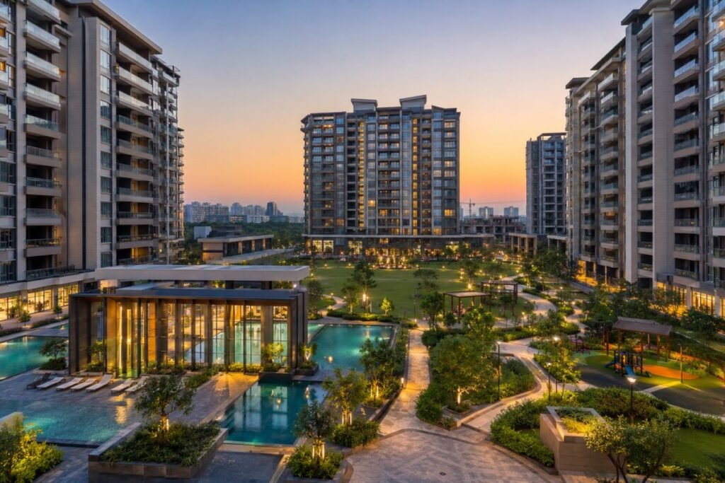 Premium luxury residential township in Gurugram with landscaped clubhouse