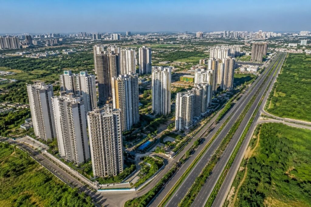Sector 104 Gurugram skyline along Dwarka Expressway