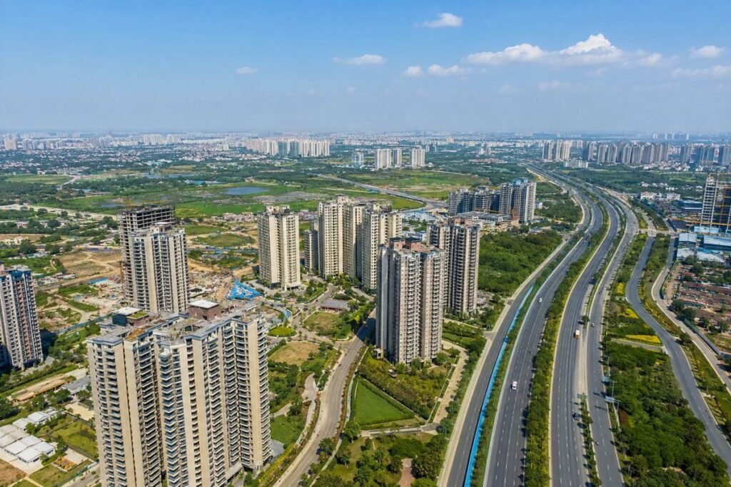 Sector 113 Gurugram aerial view along Dwarka Expressway