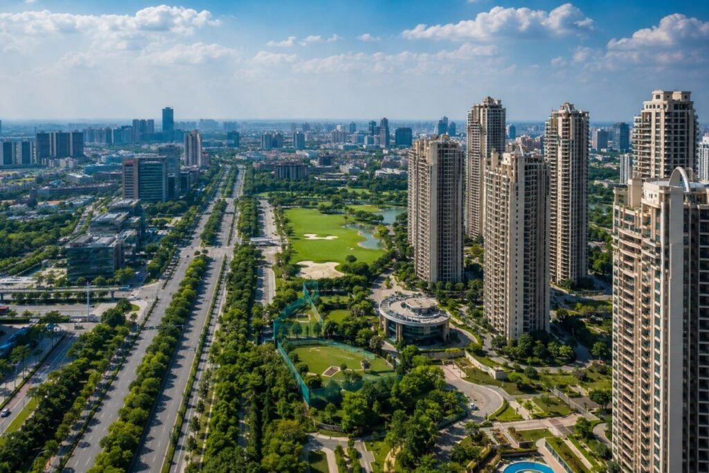 Sector 54 Gurugram luxury residential skyline on Golf Course Road