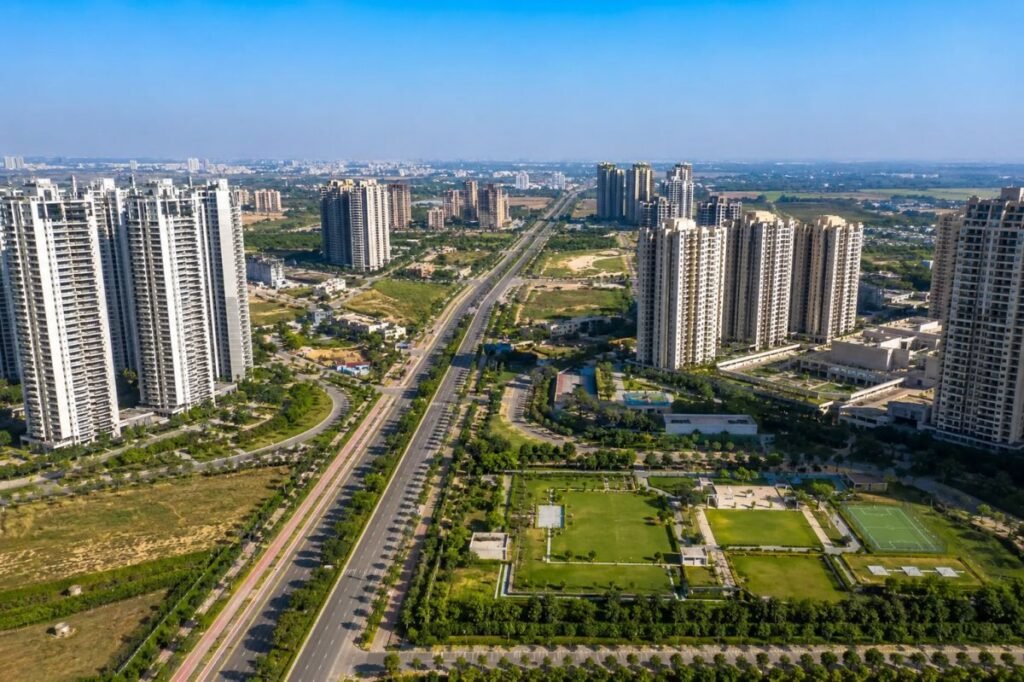 Sector 89 Gurugram aerial view showing modern residential developments