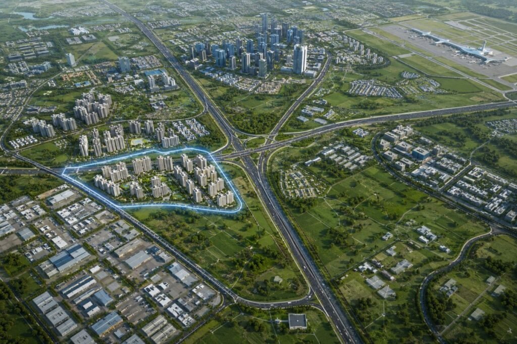 Connectivity map of Sector 90 Gurugram with NH-48 and Dwarka Expressway