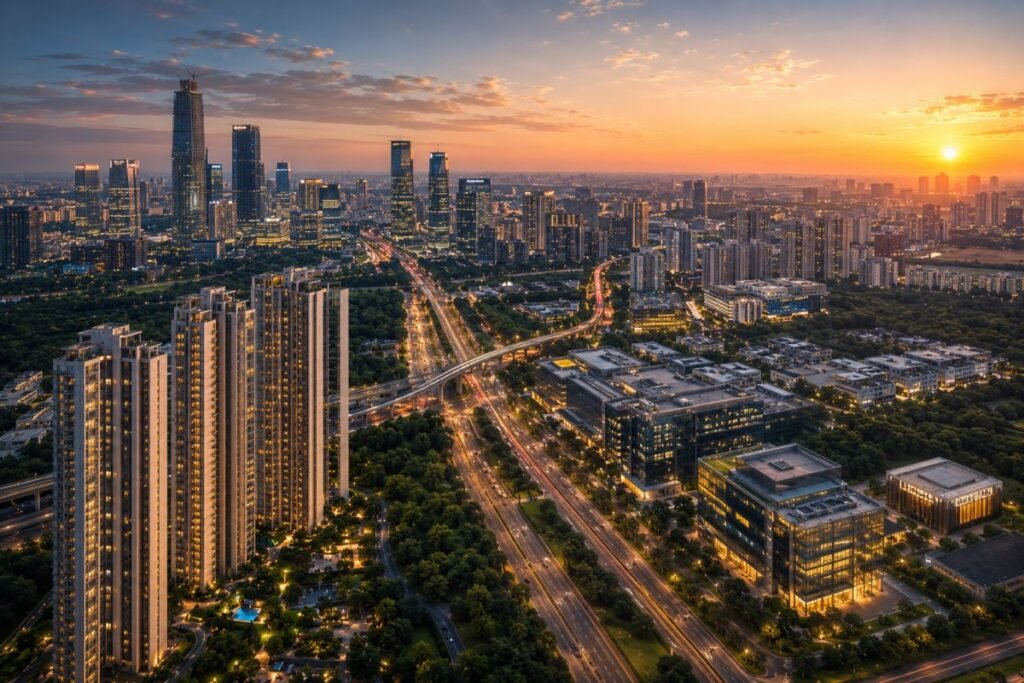 Gurugram skyline featuring luxury residential developments near Sector 69