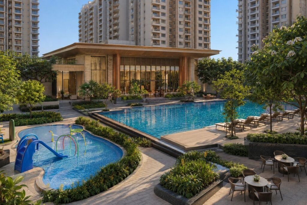 BPTP Terra clubhouse swimming pool and landscaped amenities
