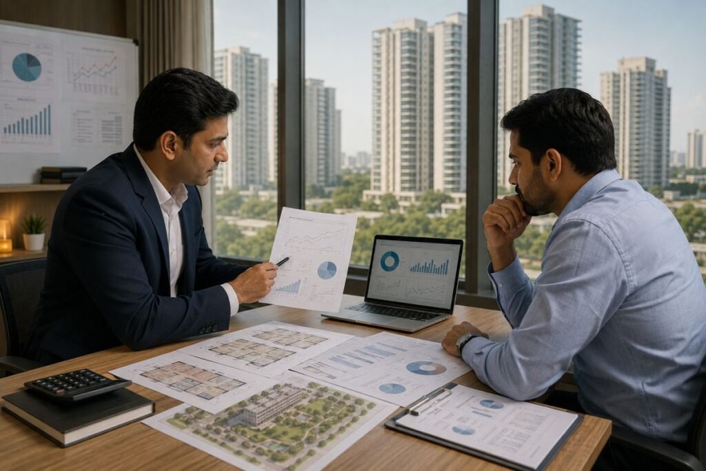 Investor evaluating BPTP Verti Greens investment risks and returns