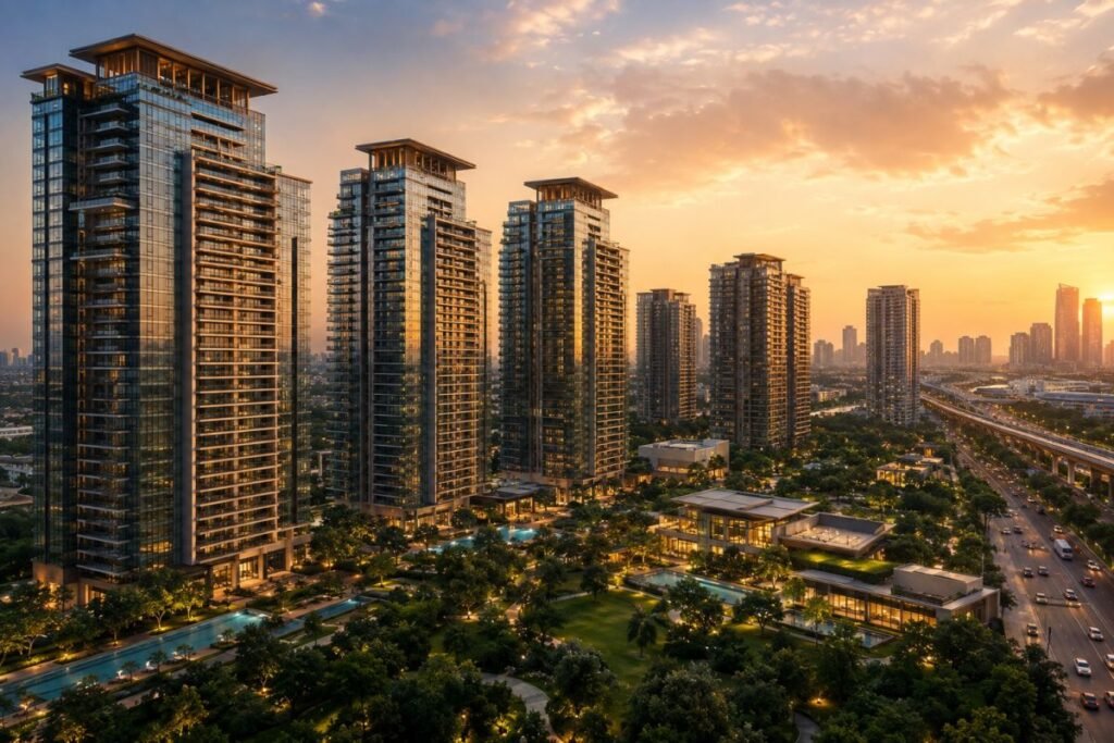 DLF Camellias and luxury residences on Golf Course Road Gurugram.