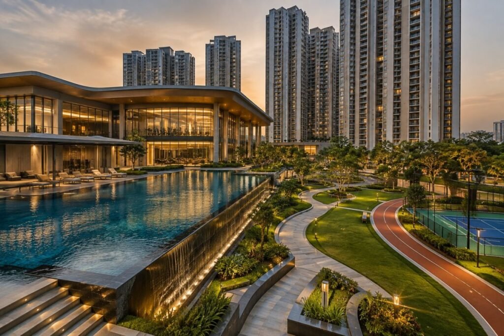 Luxury clubhouse and landscaped amenities at DLF Privana Gurugram