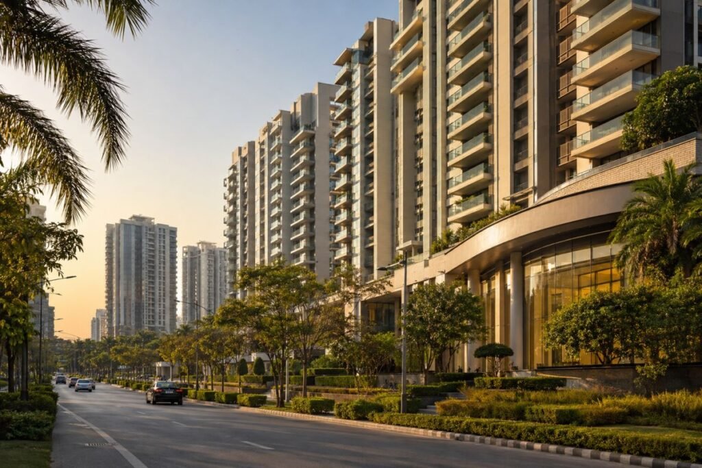 Luxury residential towers on Golf Course Extension Road Gurgaon