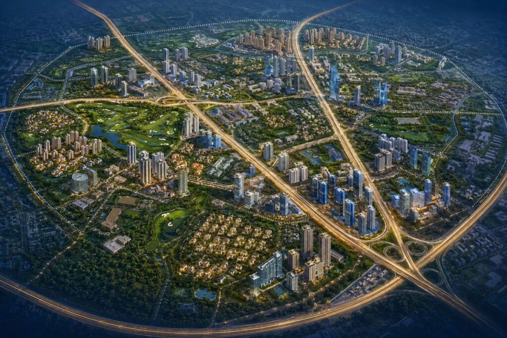 Luxury property corridors in Gurugram including Golf Course Road, GCER and Dwarka Expressway