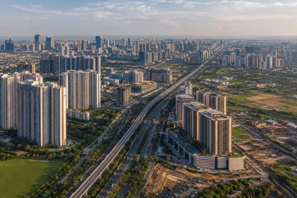Gurugram property corridors including Golf Course Extension Road Dwarka Expressway and SPR