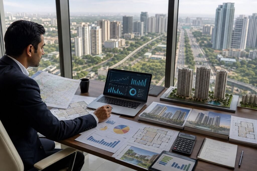 Gurugram property investor comparing residential corridors and investment options