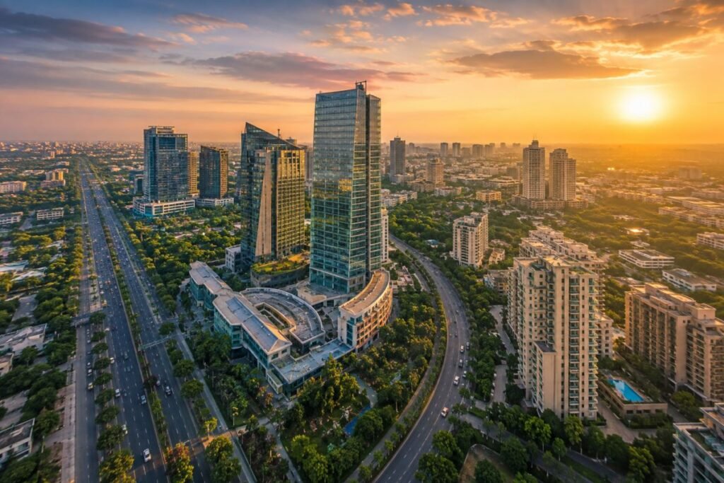 Gurugram skyline showcasing premium residential and commercial developments in 2026