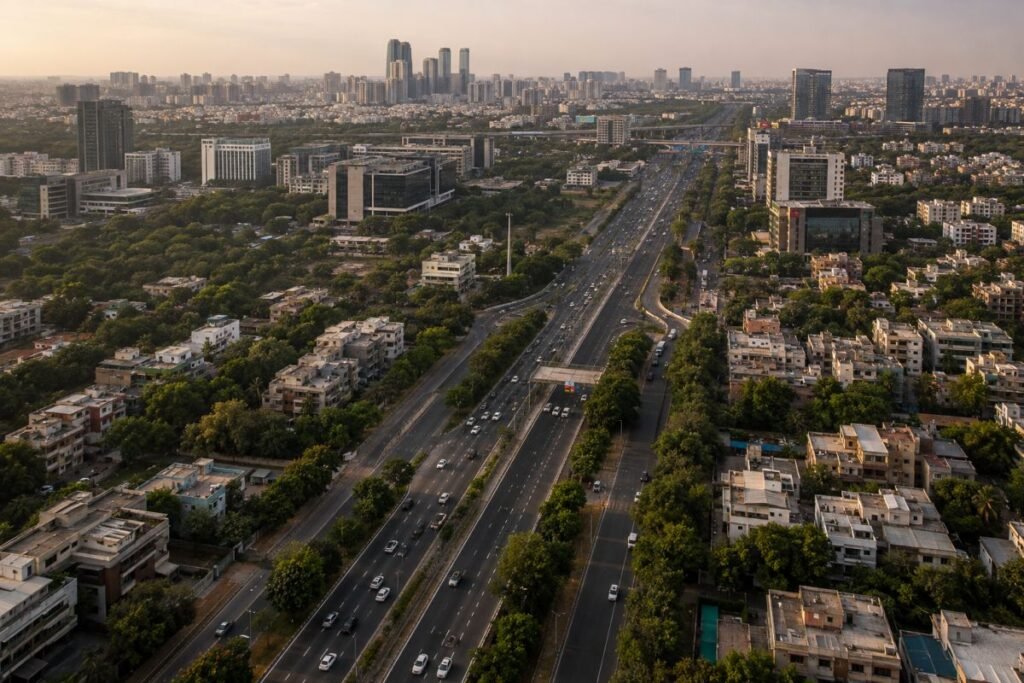 Sector 14 Gurugram connectivity roads and urban infrastructure