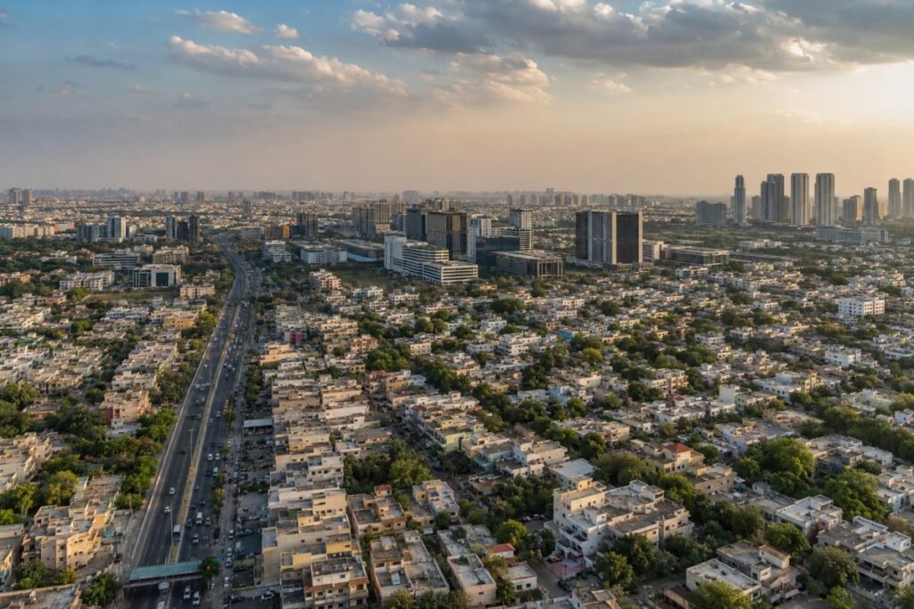 Sector 17 Gurugram location and surrounding Old Delhi Road residential area