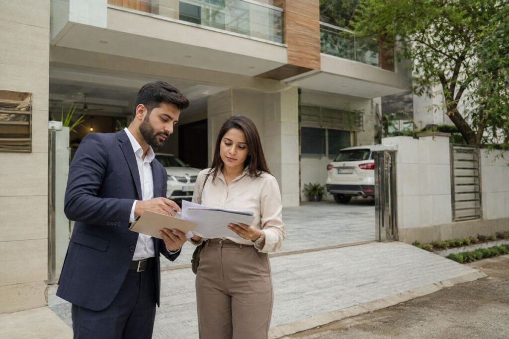 Property buyer inspecting an independent floor in Sector 20 Gurugram