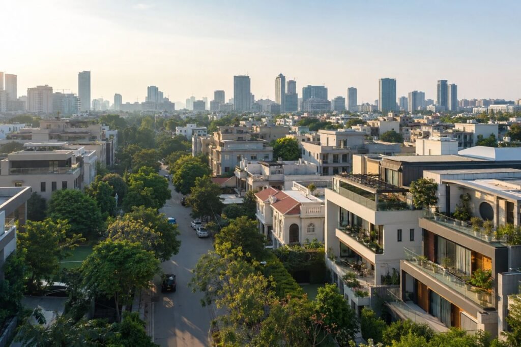 Sector 21 Gurugram residential properties and streetscape