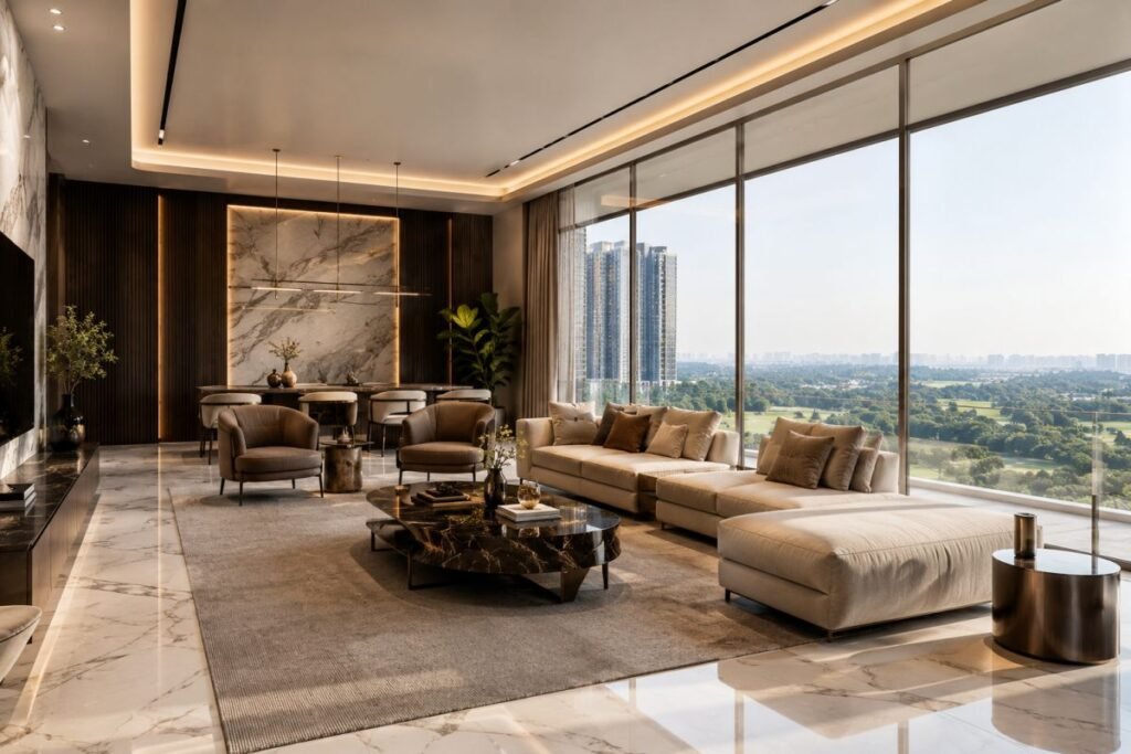 Luxury 4 BHK apartment interior at Sobha Aranya Gurugram.
