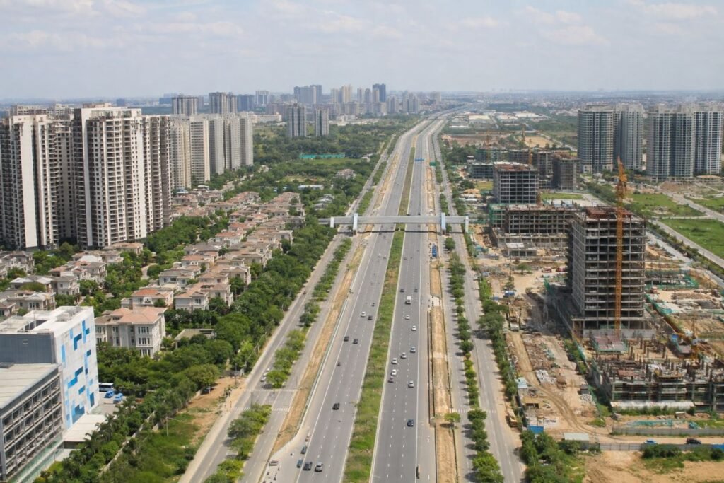 Residential development and infrastructure along SPR Gurugram
