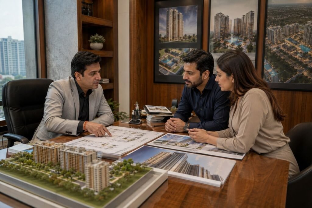 Traditional property dealer office in Gurugram