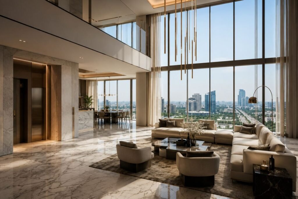 Ultra luxury apartment interior in Gurugram with premium specifications