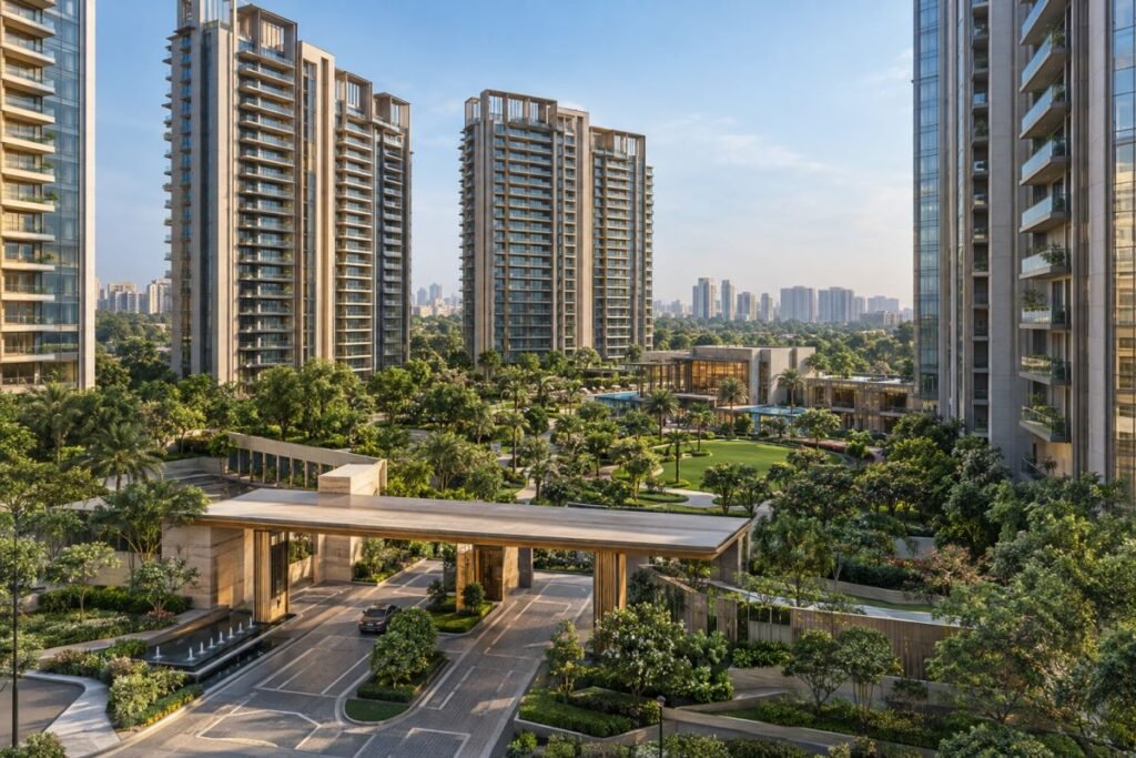 Ultra luxury residential towers representing Birla Arika in Sector 31 Gurugram