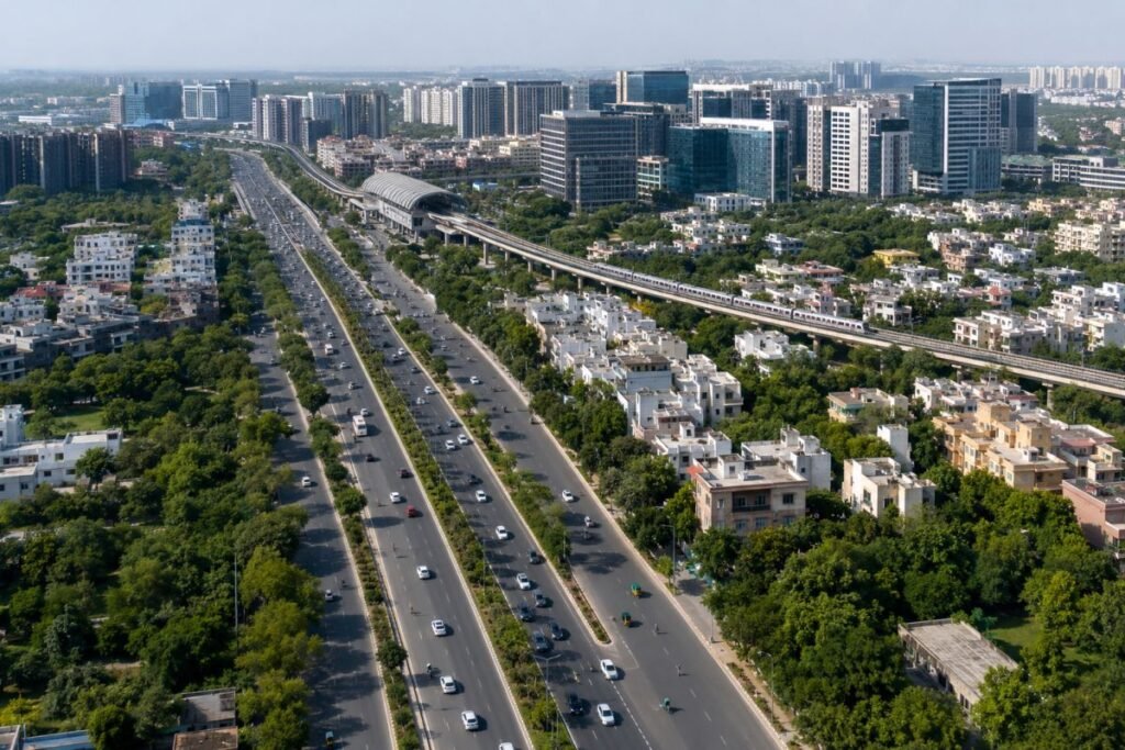 Central Gurugram road and metro connectivity