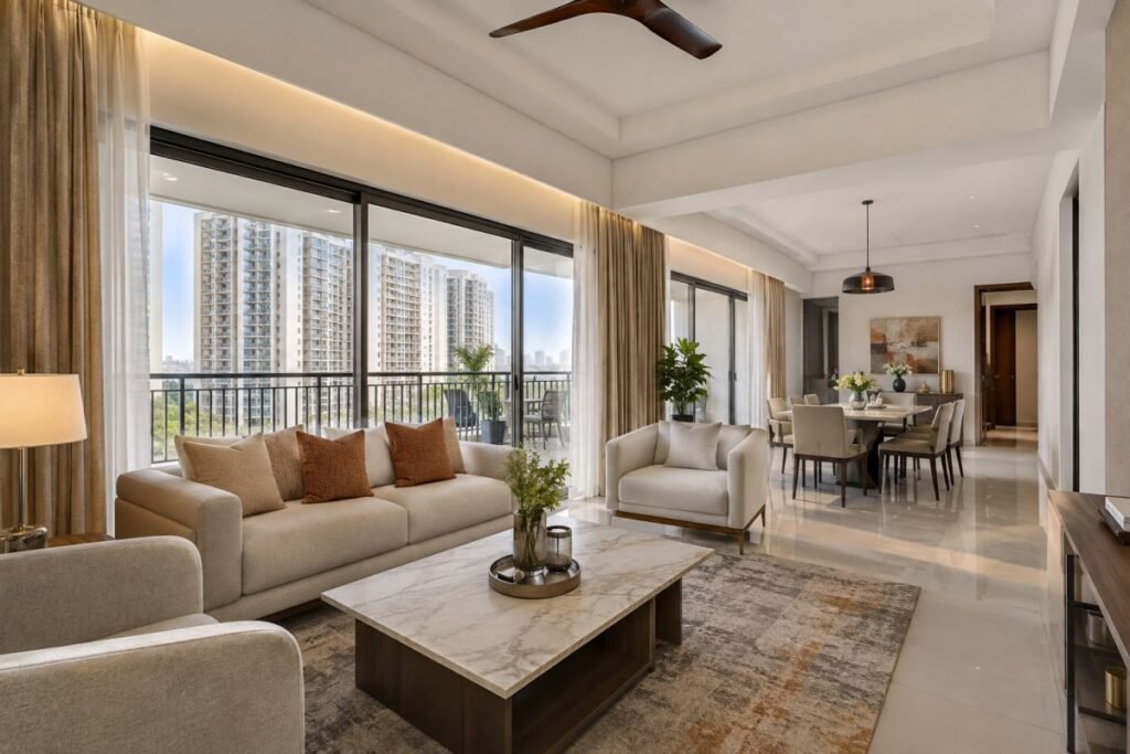 Modern 3 BHK apartment interior at Conscient PARQ Gurugram