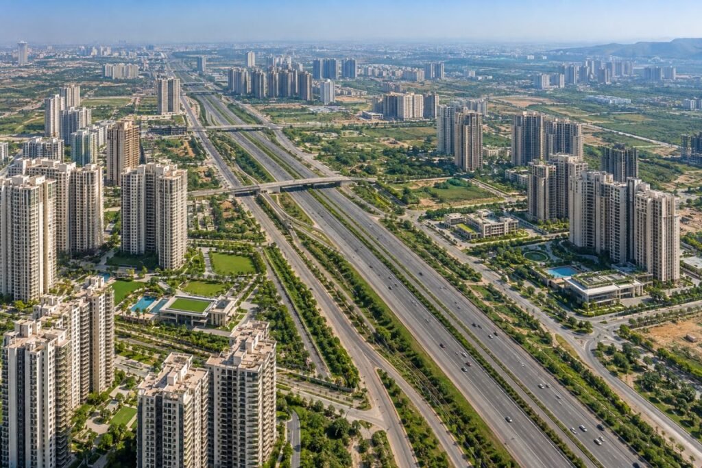 Residential towers near Dwarka Expressway in New Gurugram