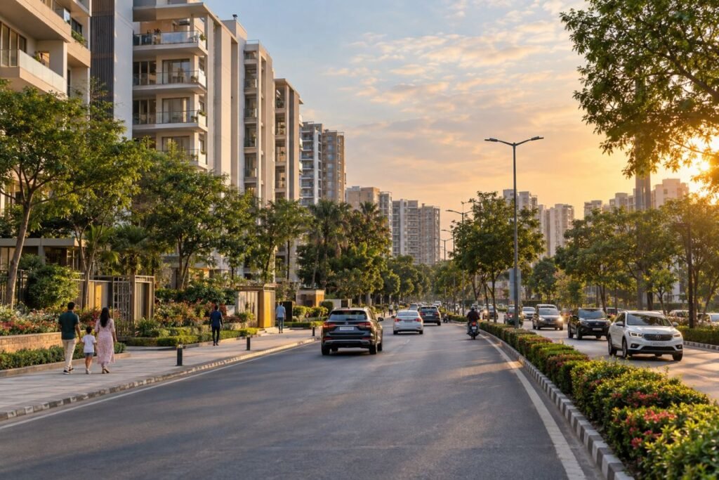 Residential corridor on Golf Course Extension Road Gurugram