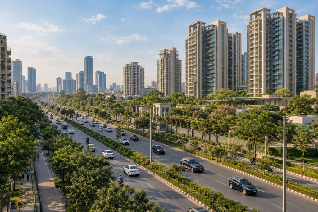 Golf Course Road Sector 53 Gurugram connectivity and established residential surroundings