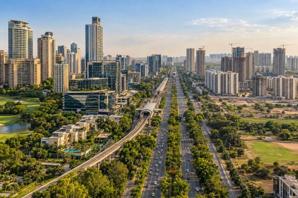 Golf Course Road and Golf Course Extension Road Gurugram comparison