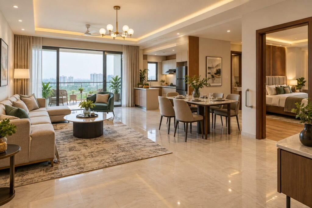 Lamose Gratitude 3 BHK luxury apartment interior in Gurugram