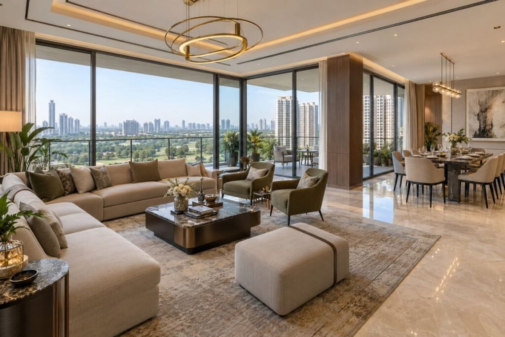 M3M Altitude 4 BHK luxury apartment interior with large decks