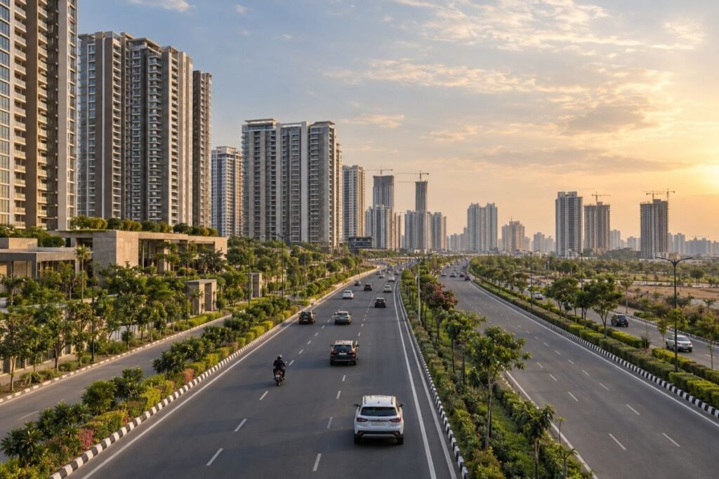 New Gurugram residential towers along Dwarka Expressway