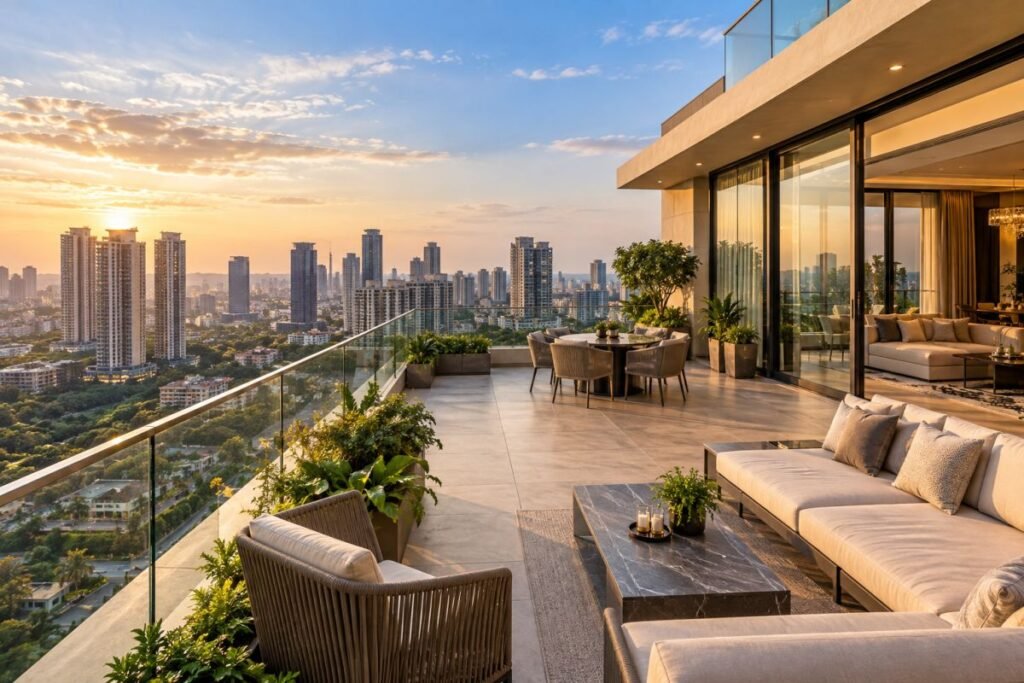 Luxury penthouse apartment with expansive terrace in Gurugram