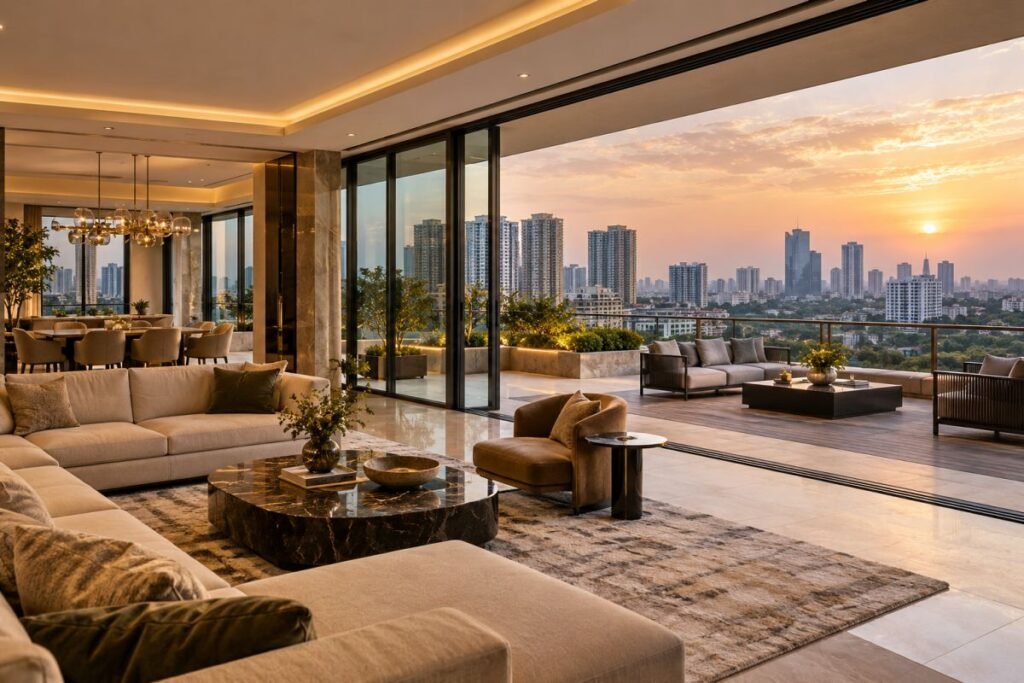 Penthouse properties in Gurugram with private terrace and skyline views