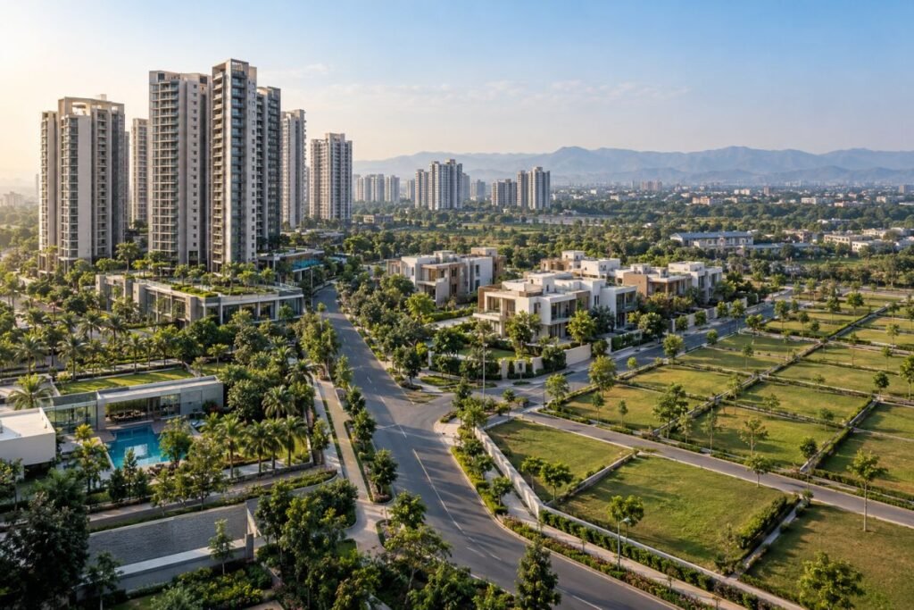 High-rise apartments and residential properties in Sector 32 Gurugram