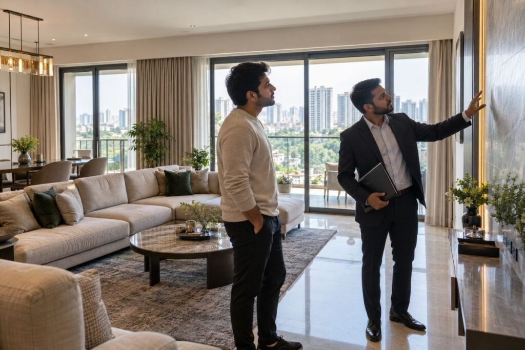 Buyer inspecting a ready-to-move apartment in Gurugram before purchase