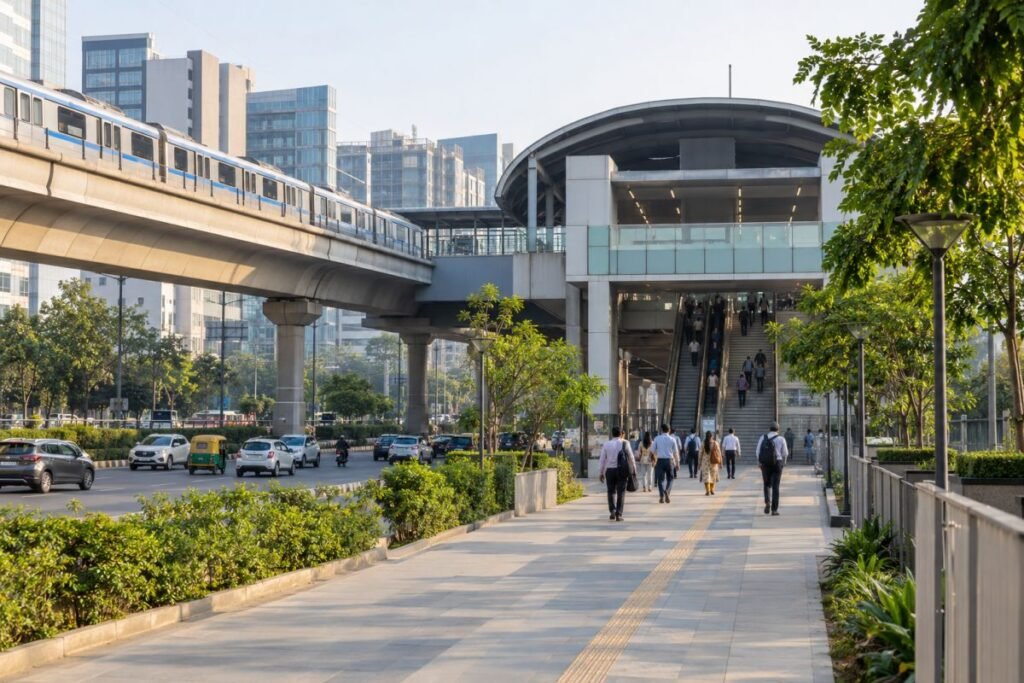 Metro and road connectivity near Sector 25 Gurugram