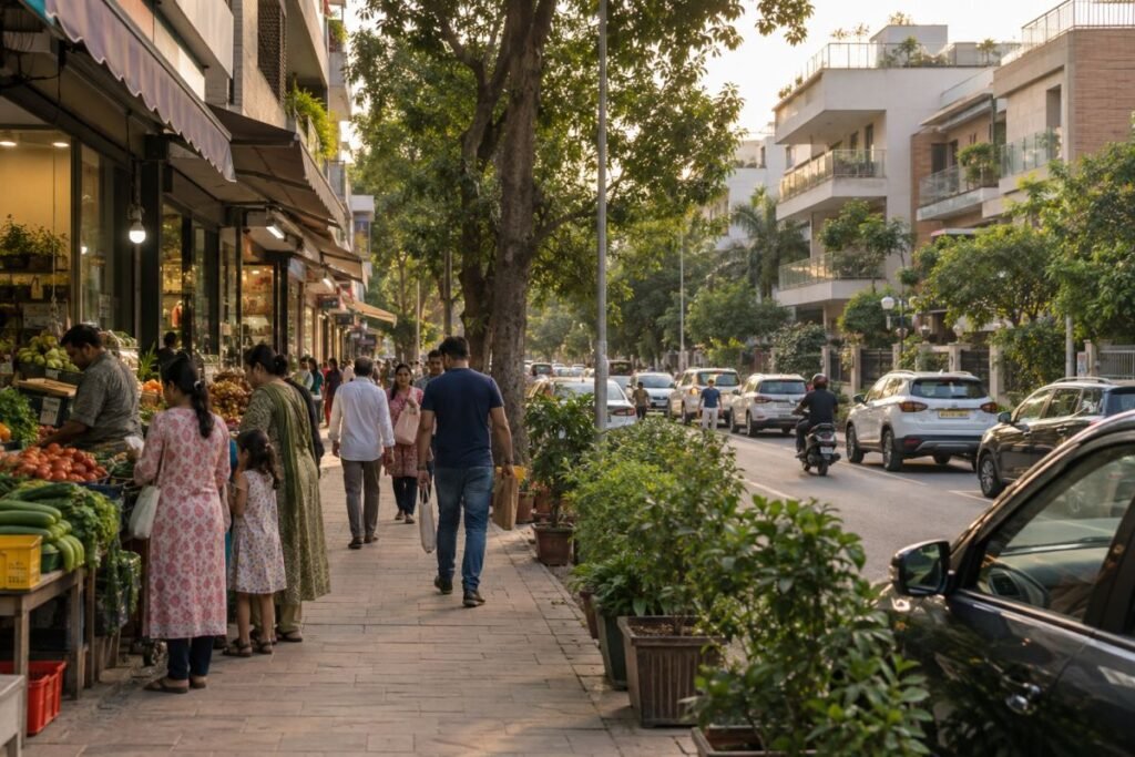 Local market and everyday residential lifestyle in Sector 26 Gurugram
