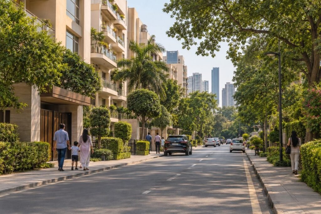 Sector 27 Gurugram residential neighbourhood along Golf Course Road