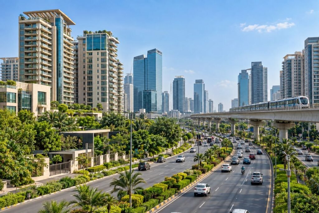 Sector 43 Gurugram connectivity via Golf Course Road and Rapid Metro
