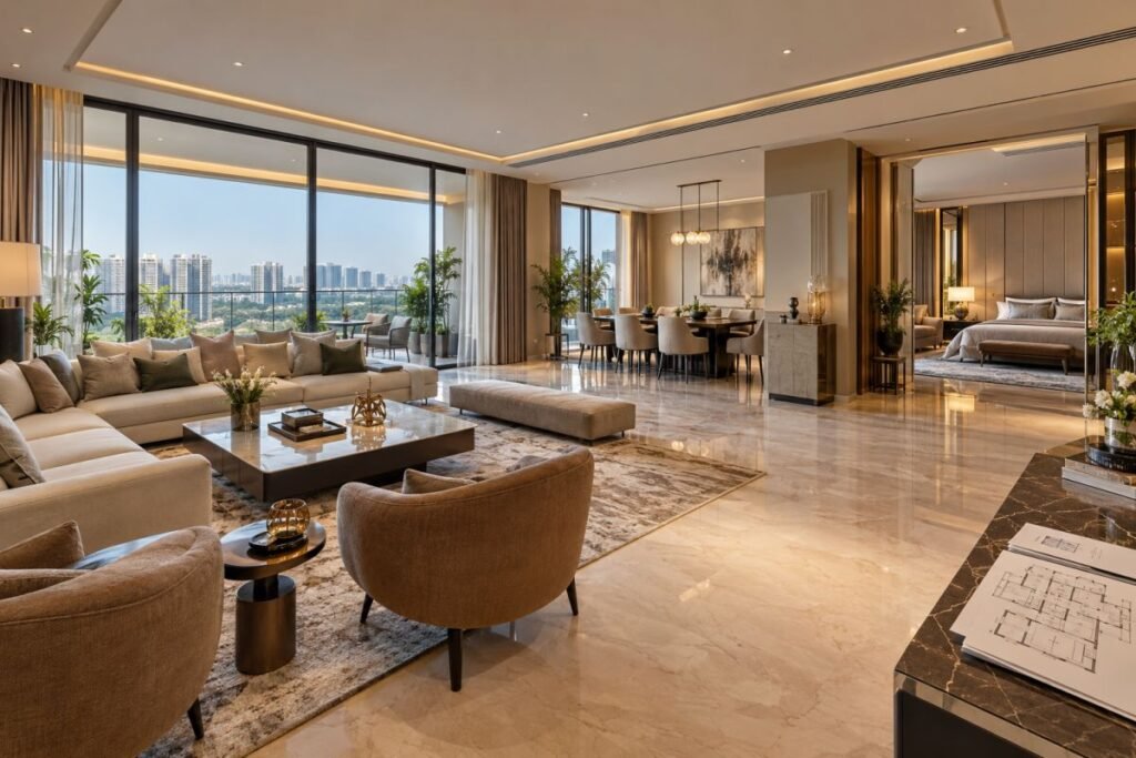 Tulip Melrose 5 BHK apartment floor plan and luxury interior